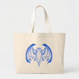 Bat Blue Inv The MUSEUM Zazzle Gifts Large Tote Bag
