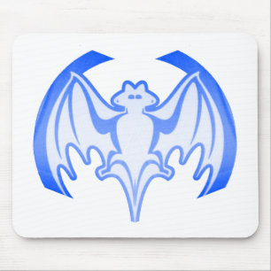 Bat Blue Inv The MUSEUM Zazzle Gifts Mouse Mat