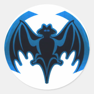 Bat Blue The MUSEUM Zazzle Gifts Classic Round Sticker