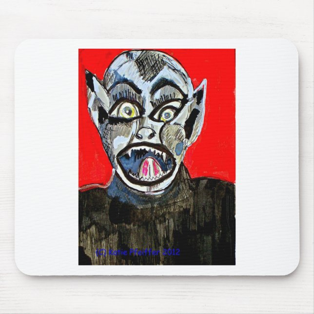 Bat Boy Scream by Katie Pfeiffer Mouse Mat (Front)