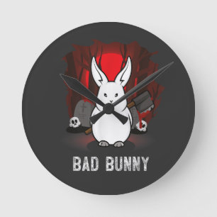 Bat Bunny Round Clock