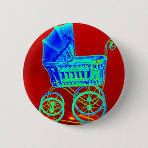 Bat Carriage 6 Cm Round Badge