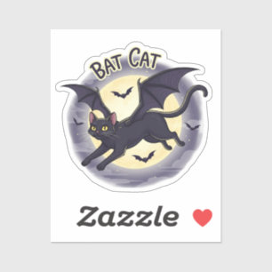 Bat Cat – Flying Halloween Kitty Vinyl Sticker