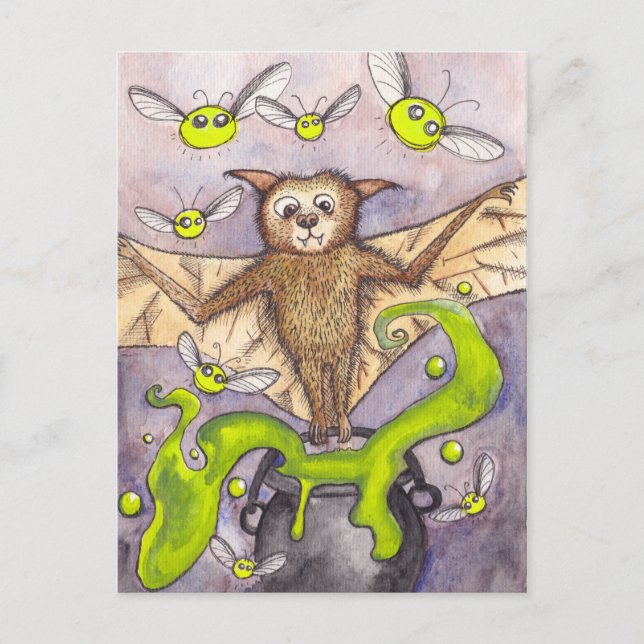 Bat & Cauldron Postcard (Front)