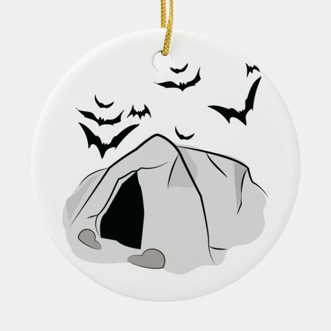 Bat Cave Ceramic Tree Decoration (Front)
