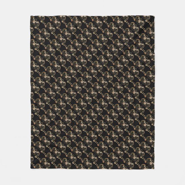 Bat Chinese Symbol Fleece Blanket (Front)
