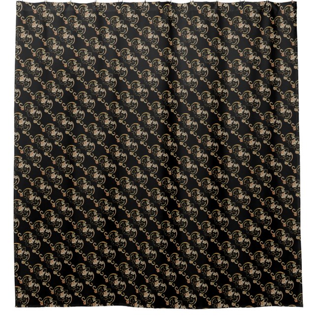 Bat Chinese Symbol Shower Curtain (Front)