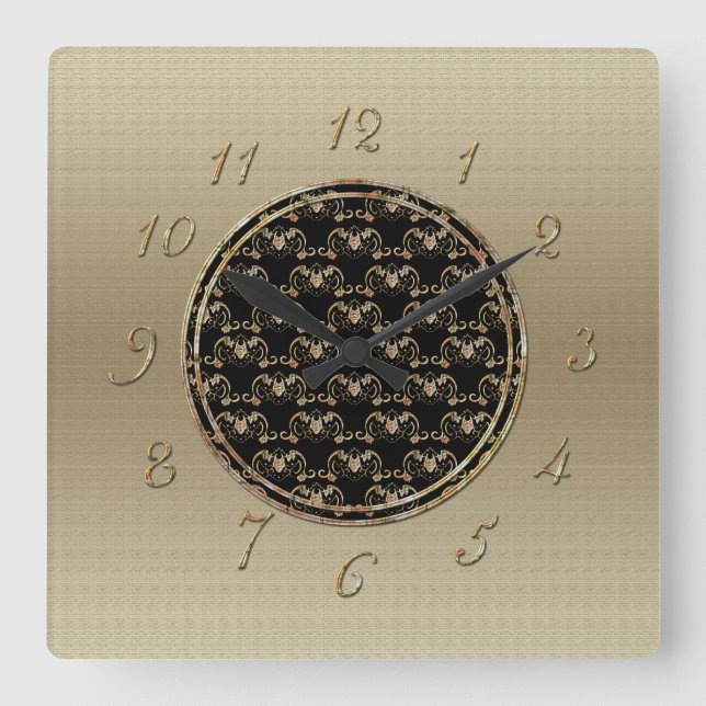 Bat Chinese Symbol Square Wall Clock (Front)