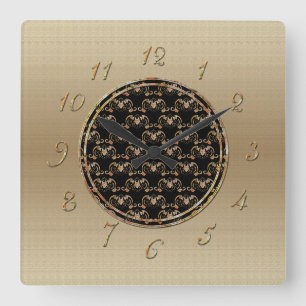 Bat Chinese Symbol Square Wall Clock