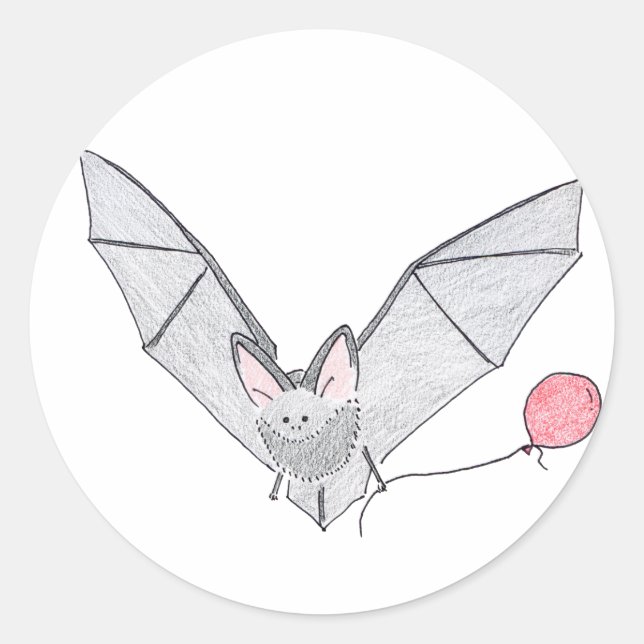 bat classic round sticker (Front)