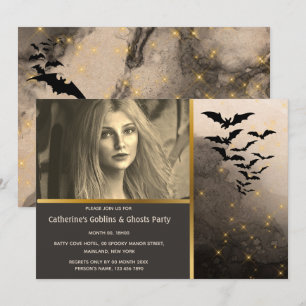 Bat colony night sky lights costume party adult invitation