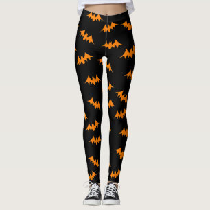 Bat Confetti Leggings Orange/Black