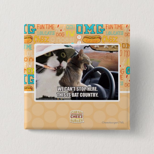 Bat country 15 cm square badge (Front)