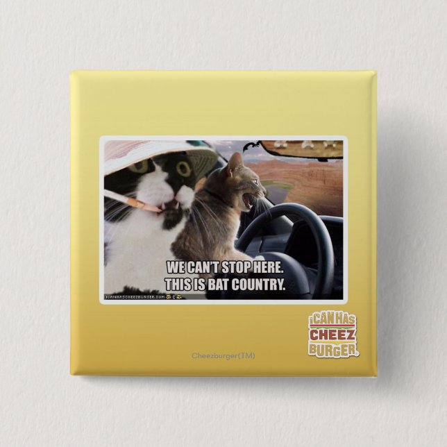 Bat country 15 cm square badge (Front)