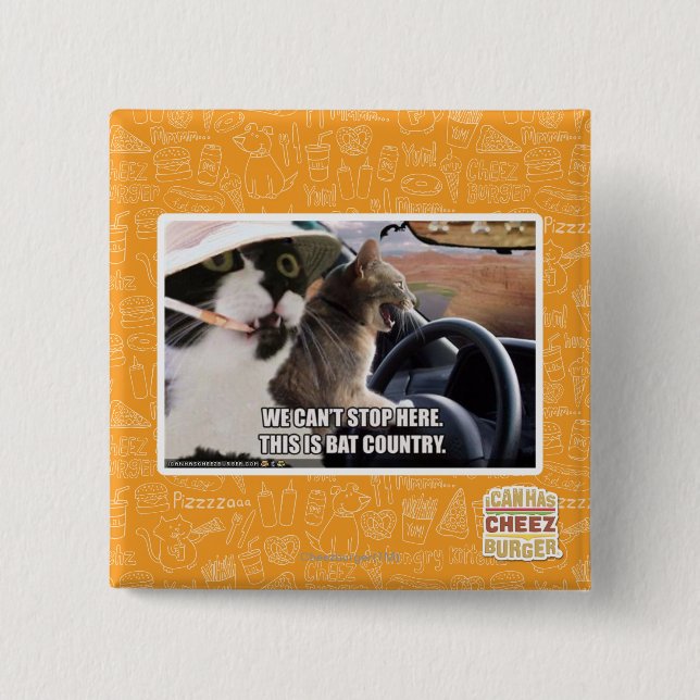 Bat country 15 cm square badge (Front)