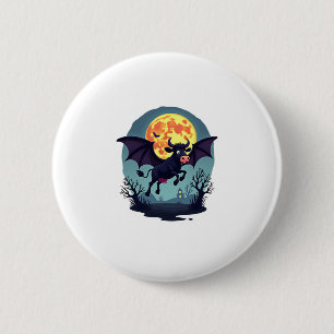 Bat Cow at Midnight 6 Cm Round Badge