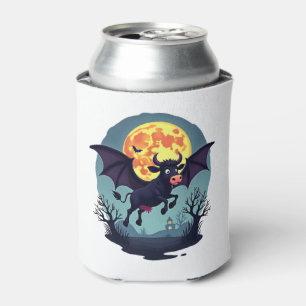 Bat Cow at Midnight Can Cooler