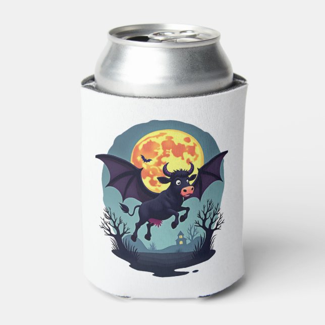 Bat Cow at Midnight Can Cooler (Can Front)