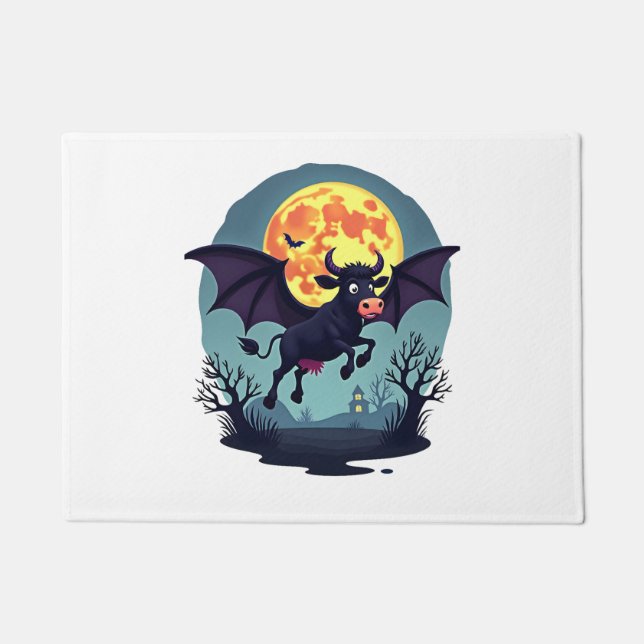 Bat Cow at Midnight Doormat (Front)