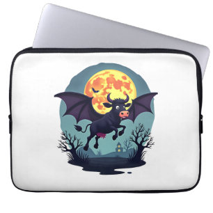Bat Cow at Midnight Laptop Sleeve