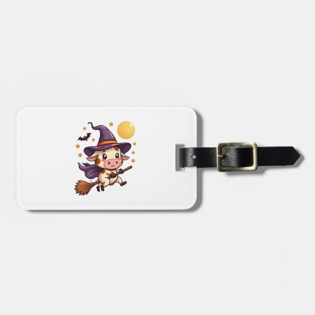 Bat Cow at Midnight Luggage Tag (Front Horizontal)