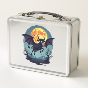 Bat Cow at Midnight Metal Lunch Box