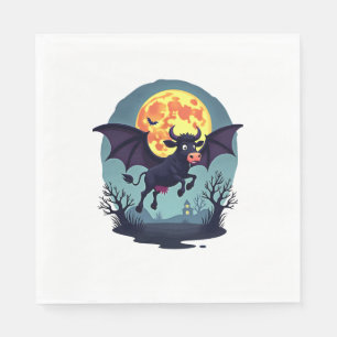 Bat Cow at Midnight Napkin