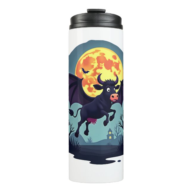 Bat Cow at Midnight Thermal Tumbler (Front)