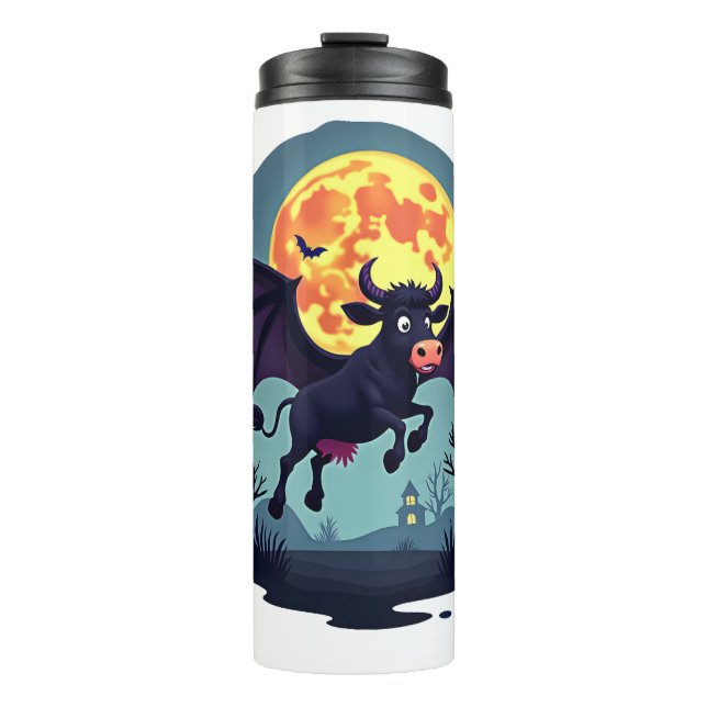 Bat Cow at Midnight Thermal Tumbler (Front)