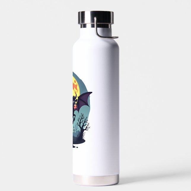 Bat Cow at Midnight Water Bottle (Left)