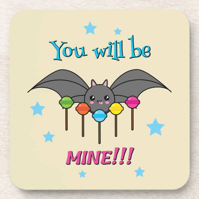 Bat Craving Lollipops - You Will Be Mine Coaster (Front)