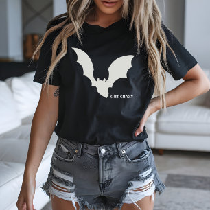 Bat Crazy Funny Halloween Minimal  Tri-Blend Shirt