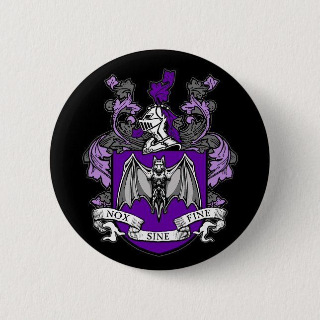 Bat Crest Purple - Button (Front)