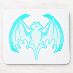 Bat Cyan Inv The MUSEUM Zazzle Gifts Mouse Mat