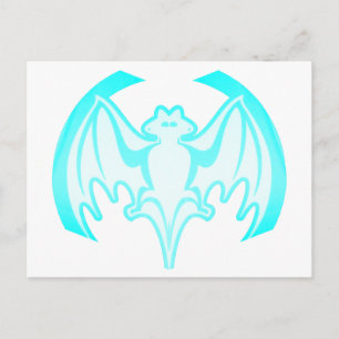 Bat Cyan Inv The MUSEUM Zazzle Gifts Postcard