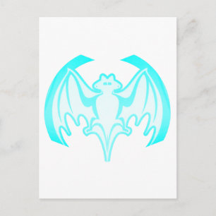 Bat Cyan Inv The MUSEUM Zazzle Gifts Postcard