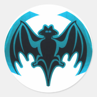 Bat Cyan The MUSEUM Zazzle Gifts Classic Round Sticker