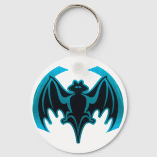 Bat Cyan The MUSEUM Zazzle Gifts Key Ring
