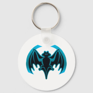 Bat Cyan The MUSEUM Zazzle Gifts Key Ring