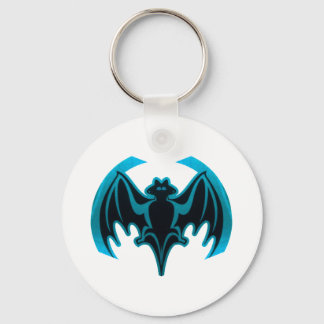 Bat Cyan The MUSEUM Zazzle Gifts Key Ring