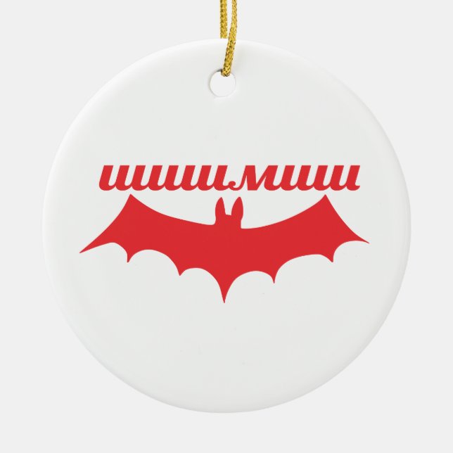 bat cyrillic ceramic tree decoration (Front)