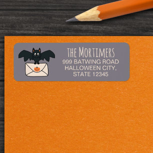 Bat Delivering Mail Gray Halloween