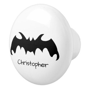 Bat Design Personalised Ceramic Knob