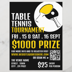 Bat Design, Table Tennis Tournament Advertising Flyer