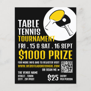 Bat Design, Table Tennis Tournament Advertising Flyer