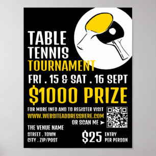 Bat Design, Table Tennis Tournament Advertising Poster