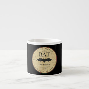 Bat Droppings Vintage Halloween Label Espresso Cup