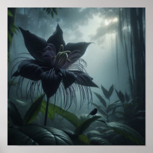 Bat Flower Among Rare Tropical Plants  Poster