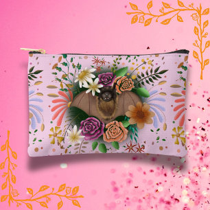 Bat Flowers Floral Botanical Accessory Pouch