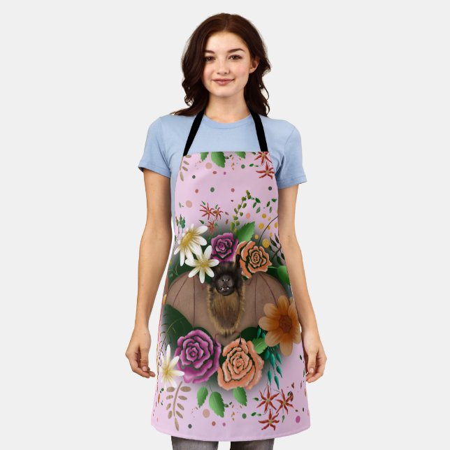 Bat Flowers Floral Botanical  Apron (Worn)